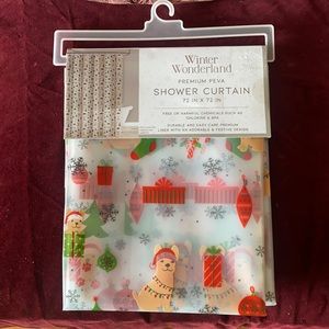 Christmas French Bulldog Peva Shower Curtain